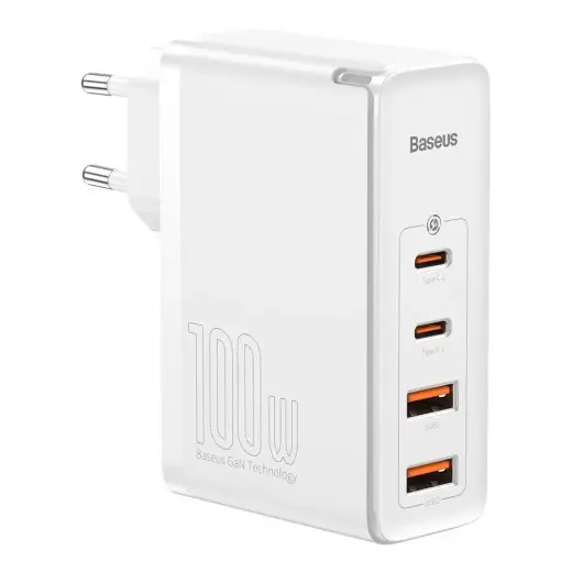 Baseus CCGAN2P-L02 travel charger | 100W | GaN | USB-A, USB-C | white