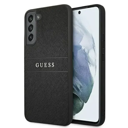 Guess GUHCS22MPSASBBK S22+ S906 czarny|black Saffiano Stripe