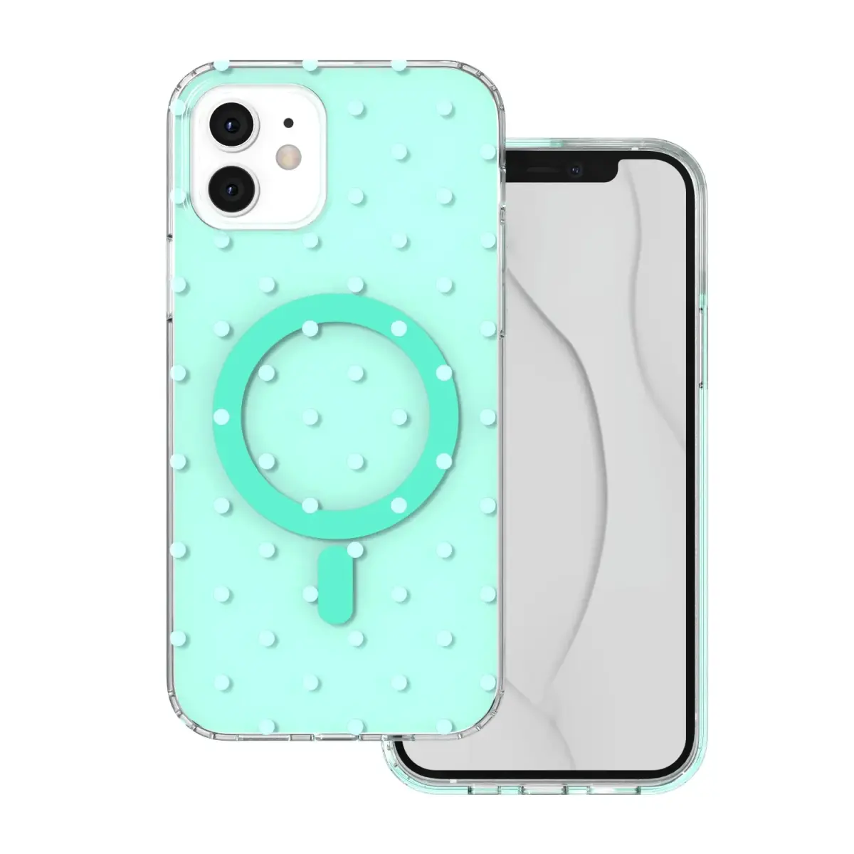 Bubble Dots Mag case for iPhone 12 / 12 Pro 6,1" green