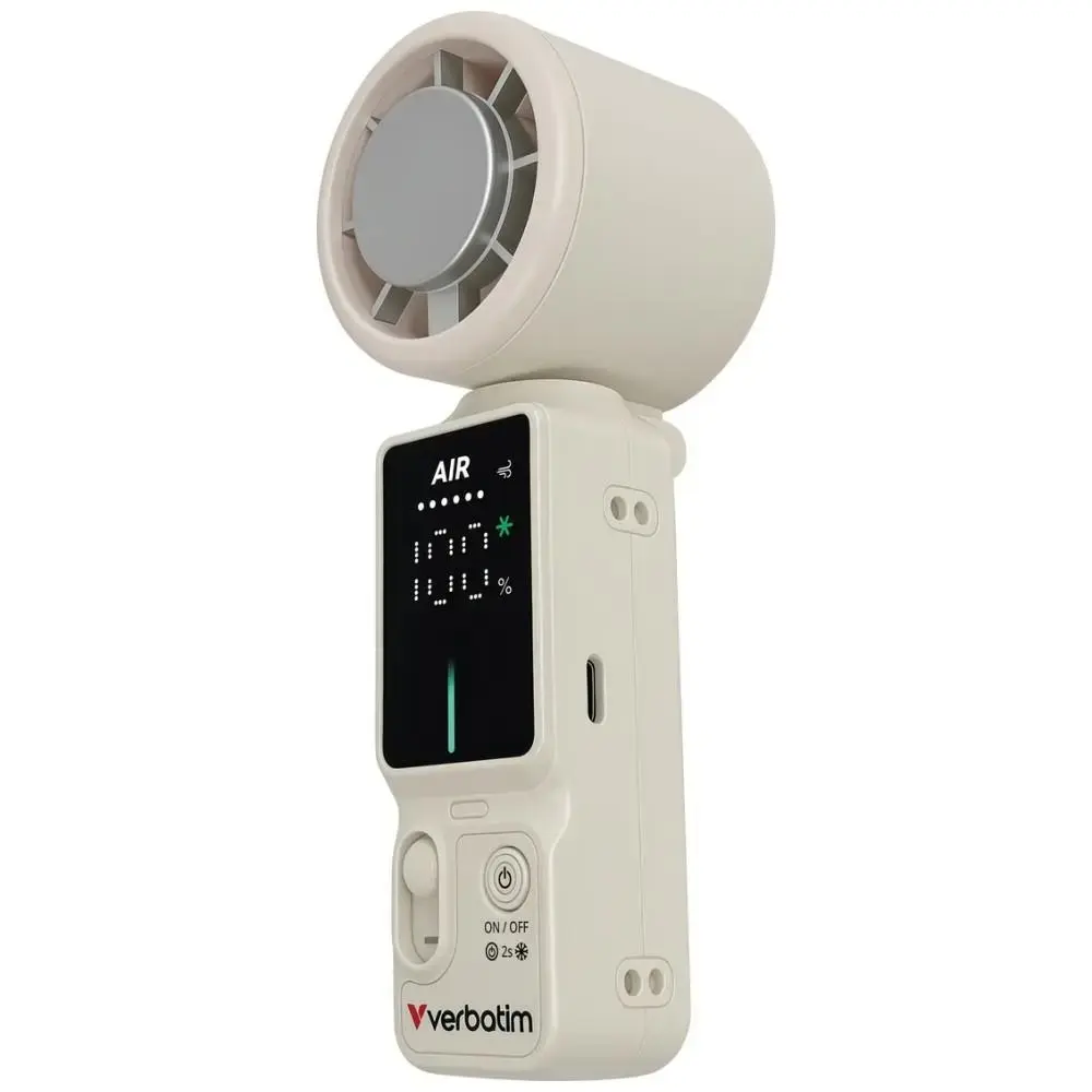 Handheld fan Verbatim Cool `n` Go Ice Touch Pro white silver
