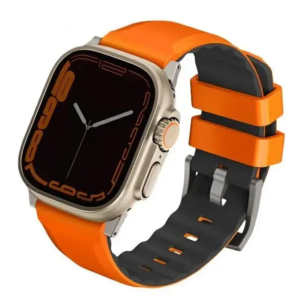 Uniq Linus Airosoft Silicone Strap for Apple Watch 1|2|3|4|5|6|7|8|SE|SE2|Ultra 42|44|45|49mm - Orange