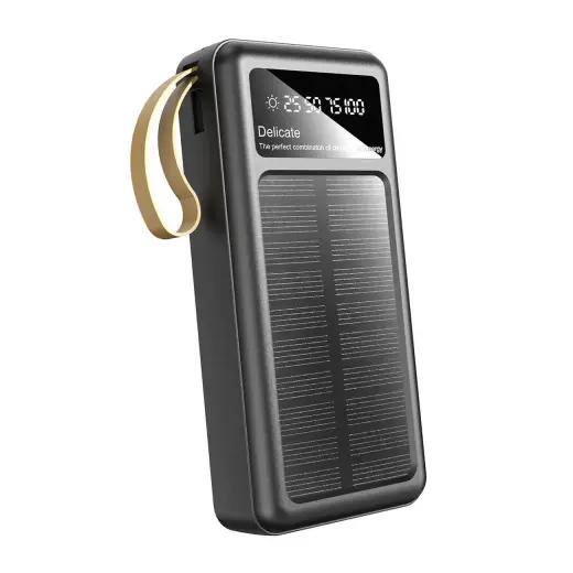Dudao K18+ солнечный Внешний аккумулятор (powerbank) USB-A | USB-C | Lightning | micro USB 20000 mAh - черный