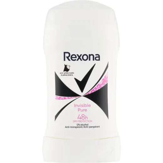 Rexona, Deodorante, Stick Women 50ml Invisible Pure - Effective Deodorant for Women (Stick, 50ml)
