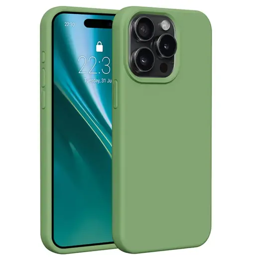 Etteri Silicone phone case for iPhone 15 Pro Max 6,7 light green