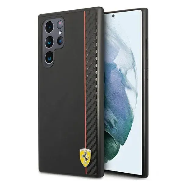 Ferrari FESAXHCS22LBK S22 Ultra S908  czarny|black hardcase On Track Carbon Stripe