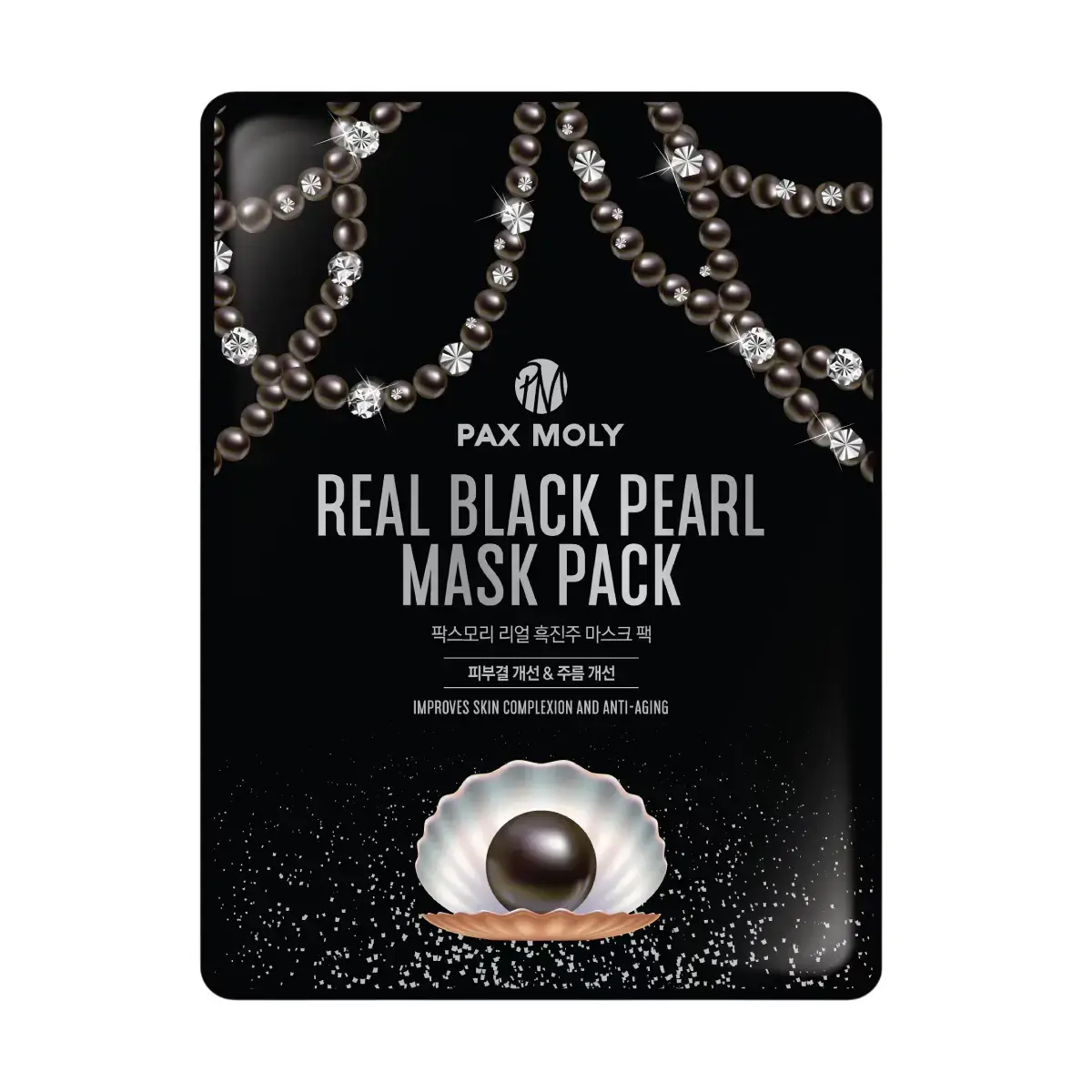 PaxMoly, Real Black Pearl, Anti-Aging, Sheet Mask, For Face, 25 ml