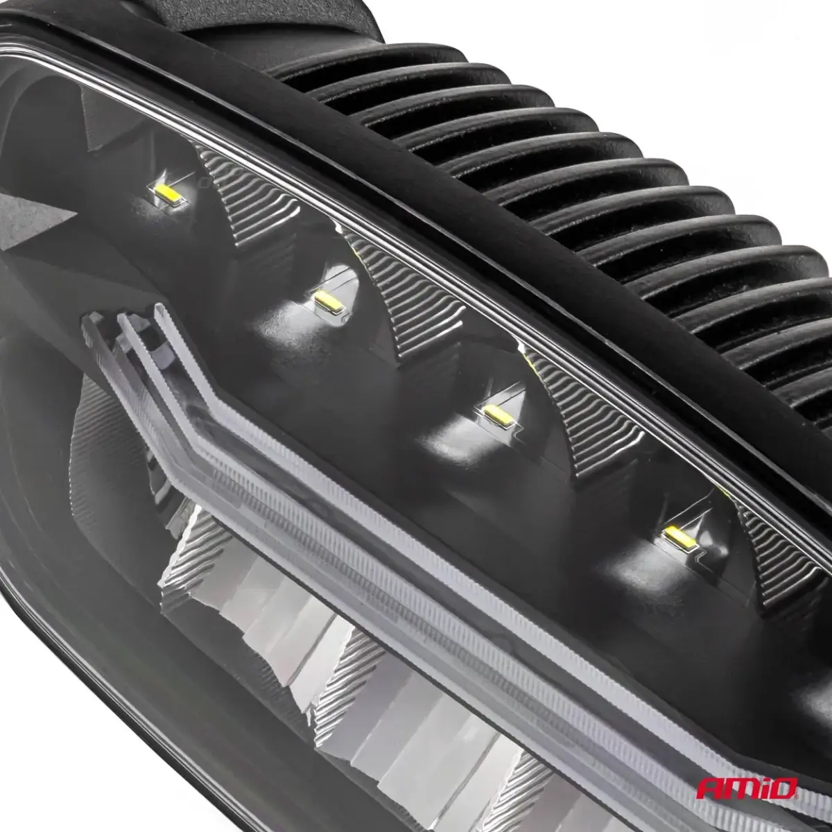 LED long-range headlamp with position light function 109W 12V 24V AMIO-04535
