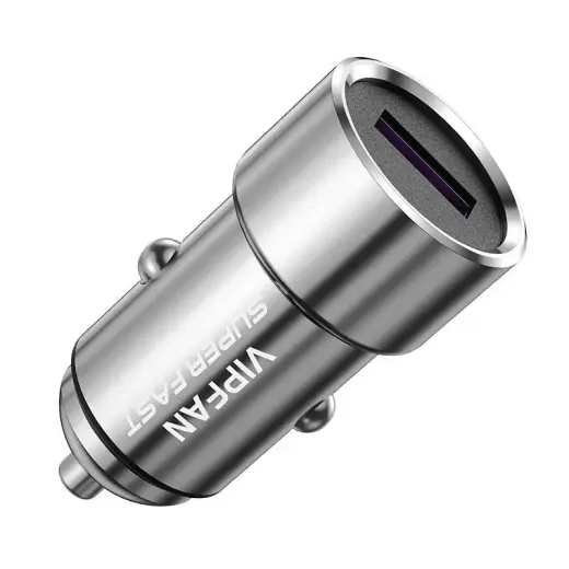 Car charger Vipfan C07, USB, 5A (silver)