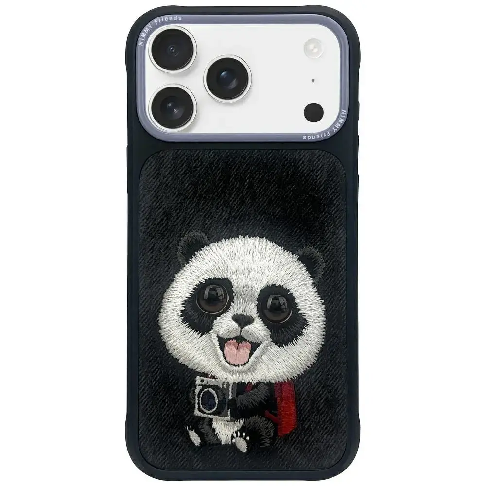 Nimmy Big Eyed Pet 2.0 Panda maciņš telefonam iPhone 17 Pro Max melns