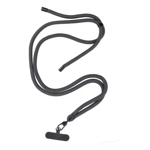 SWING (8mm) Phone lanyard, Phone pendant with adjustable length / cord length 165cm (max 82.5cm in the loop) / on the shoulder or neck - grey