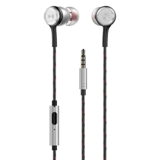 Dudao in-ear headphones headset with remote control and microphone 3.5 mm mini jack silver (X12PRO-Silver)