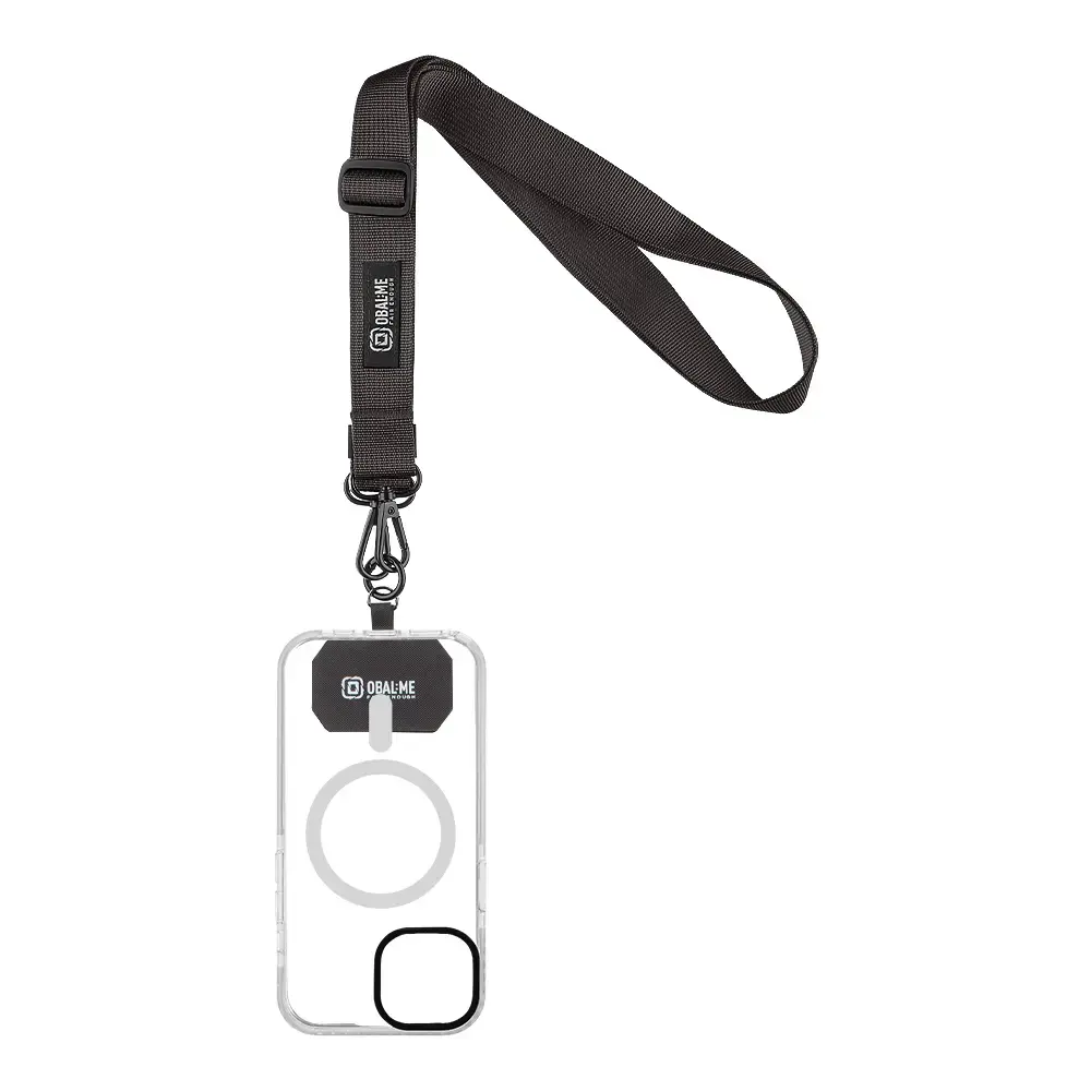 OBAL:ME NeckTag Ribbon Rope for Mobile Phone Black