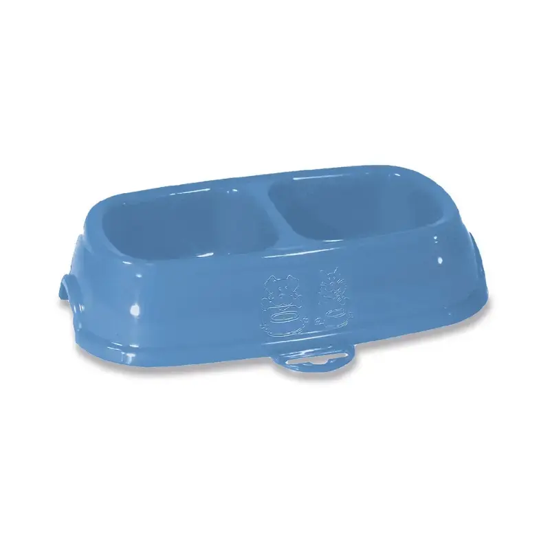 Barības bļoda Break 11 0,4+0,4L 28x17x6cm asorti pelēka/zila