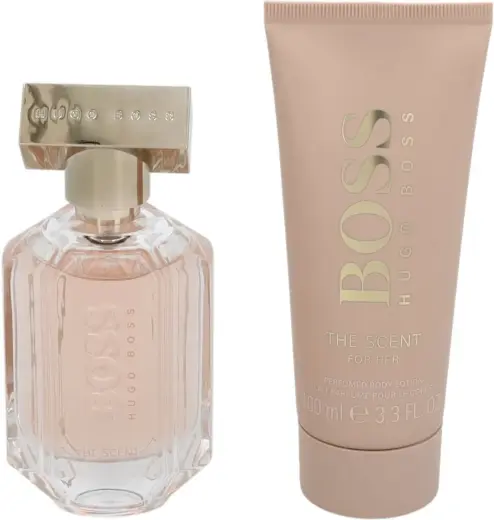 Set Hugo Boss: The Scent, Hydrating, Body Lotion, 100 ml + The Scent, Eau De Parfum, For Women, 50 ml