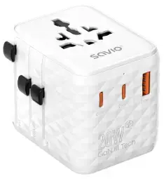 Strāvas adapteris SAVIO Travel adapter Universal 20W USB-A USB-C