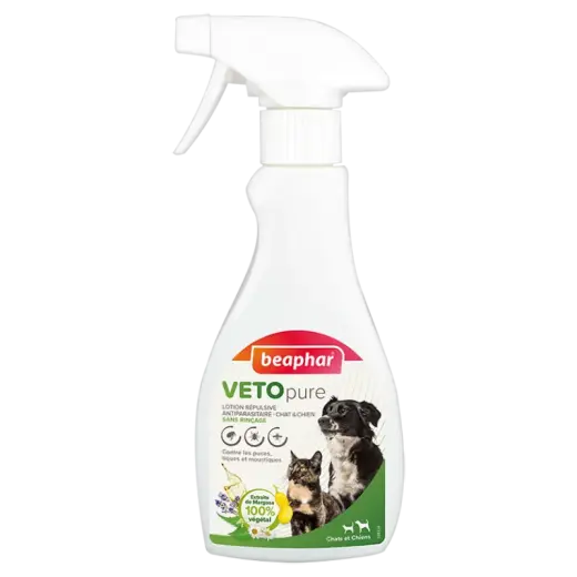 Līdzeklis pret blusām, ērcēm, odiem - Beaphar Veto Pure, bio aerosols, 250 ml
