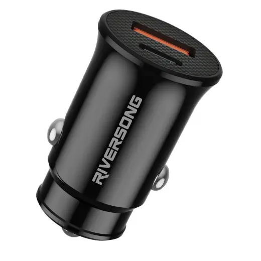 Riversong car charger Safari S9 1x USB 1x USB-C 20W black CC22