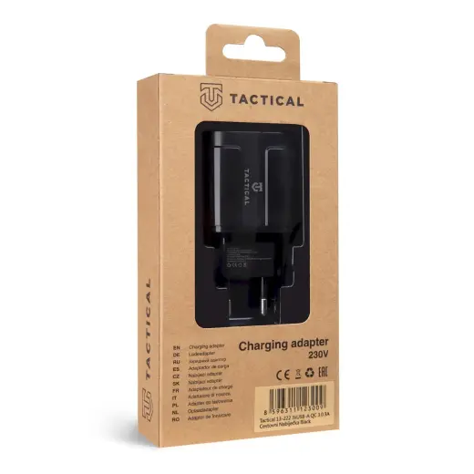 Tactical 13-222 3xUSB-A QC 3.0 3A Travel Charger Black