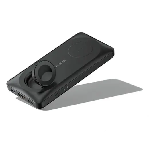 Veger MagMulti väline akupank (powerbank) | 10 000 mAh | 22.5W | PD, QC | USB-C, USB-A, MagSafe, Wireless, Apple Watch | black