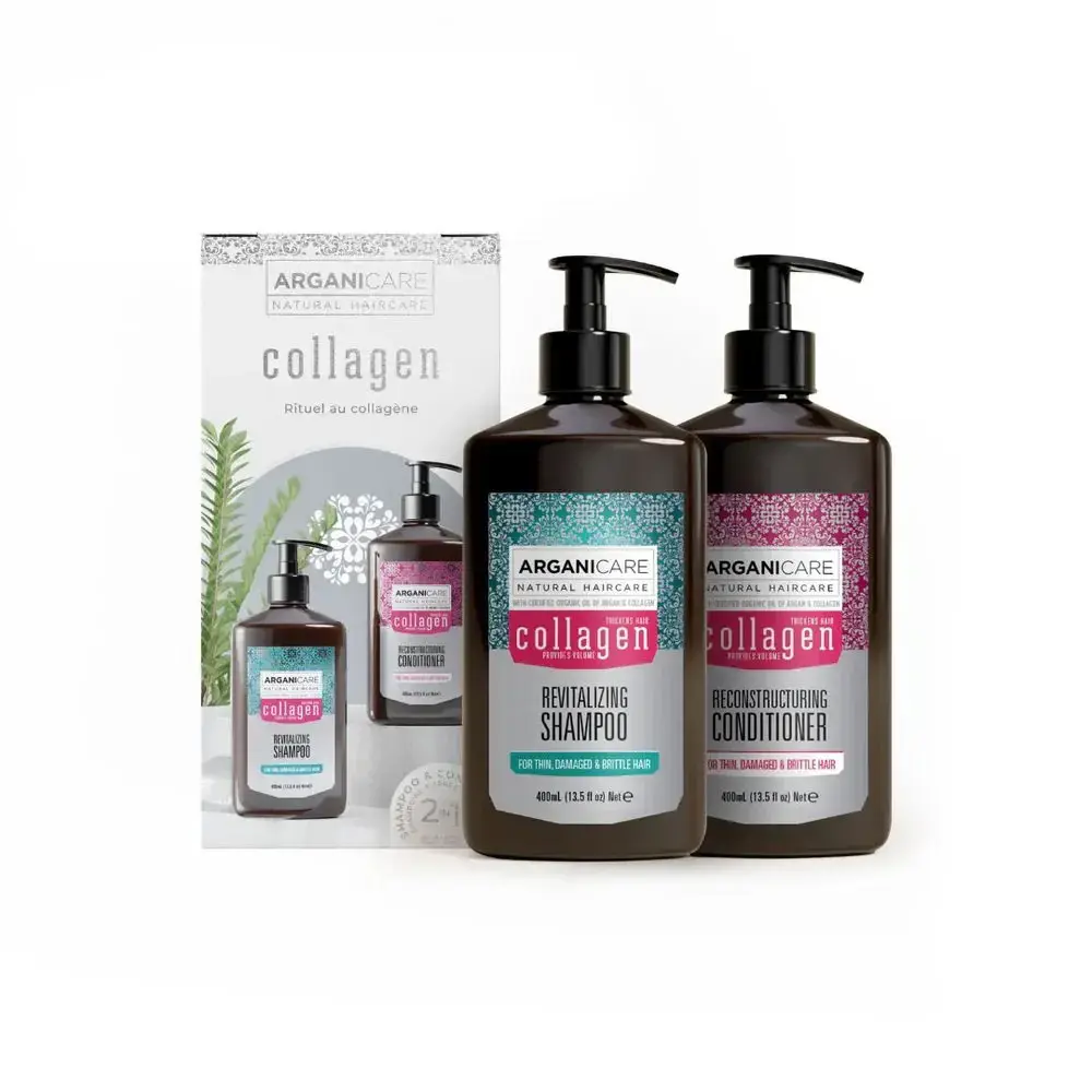 Set Arganicare: Collagen, Hair Shampoo, Revitalizing, 400 ml + Collagen, Hair Conditioner, Strengthening & Repairing, 400 ml