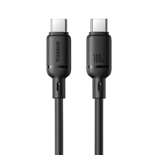 Baseus Silky Series datu pārraides un uzlādes vads | USB-C uz USB-C | 100W | 1m | melns