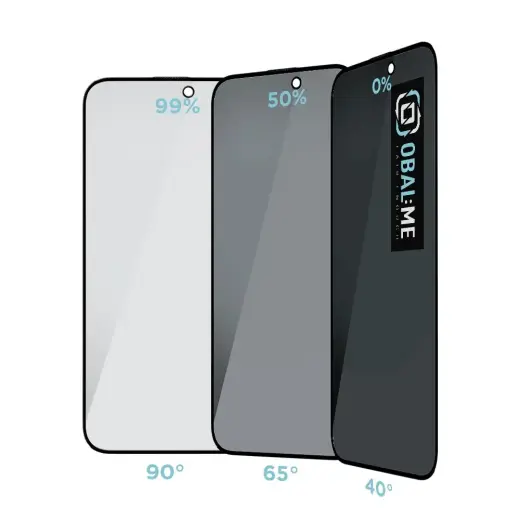 OBAL:ME Privacy 5D karastatud klaas telefonile iPhone 15 Pro Max, must (privaatsusefektiga)