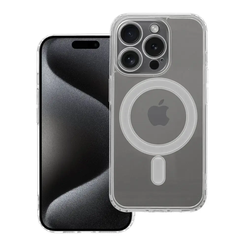 Clear Mag maciņš ar MagSafe atbalstu telefonam iPhone 15 Pro caurspīdīgs