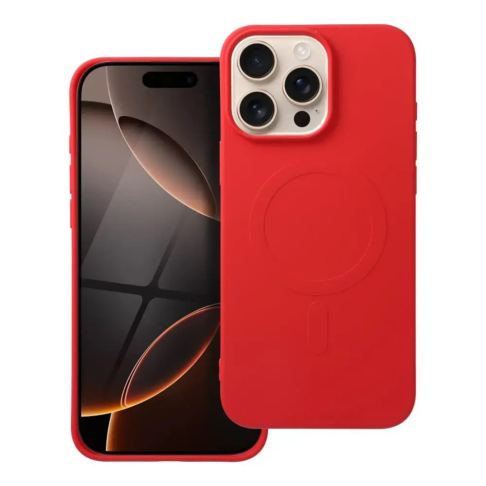 Silicone Mag Cover (big hole) maciņš ar MagSafe atbalstu telefonam iPhone 16 Pro Max sarkans