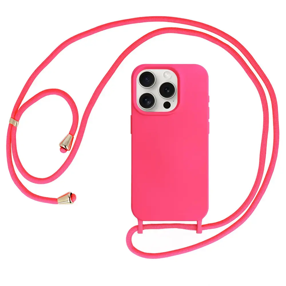 Strap Silicone maciņš telefonam iPhone 15 Plus rozā