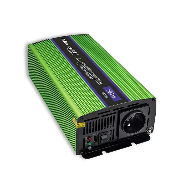 Qoltec Pure Sine Wave Inverter Monolith | battery charger | UPS | 300W | 600W |  12V to 230V