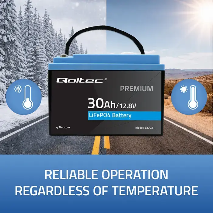 Qoltec LiFePO4 lithium iron phosphate battery | 12.8V | 30Ah | 384Wh | BMS