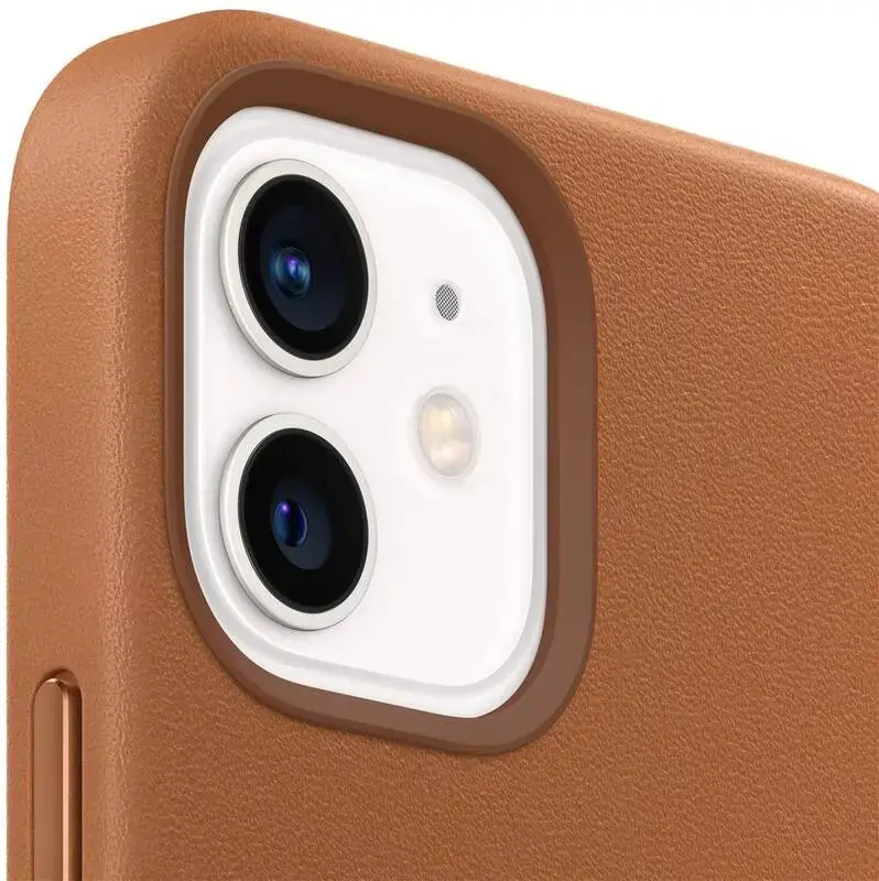 MHK93ZM|A Apple Leather Magsafe Cover for iPhone 12 Mini Saddle Brown