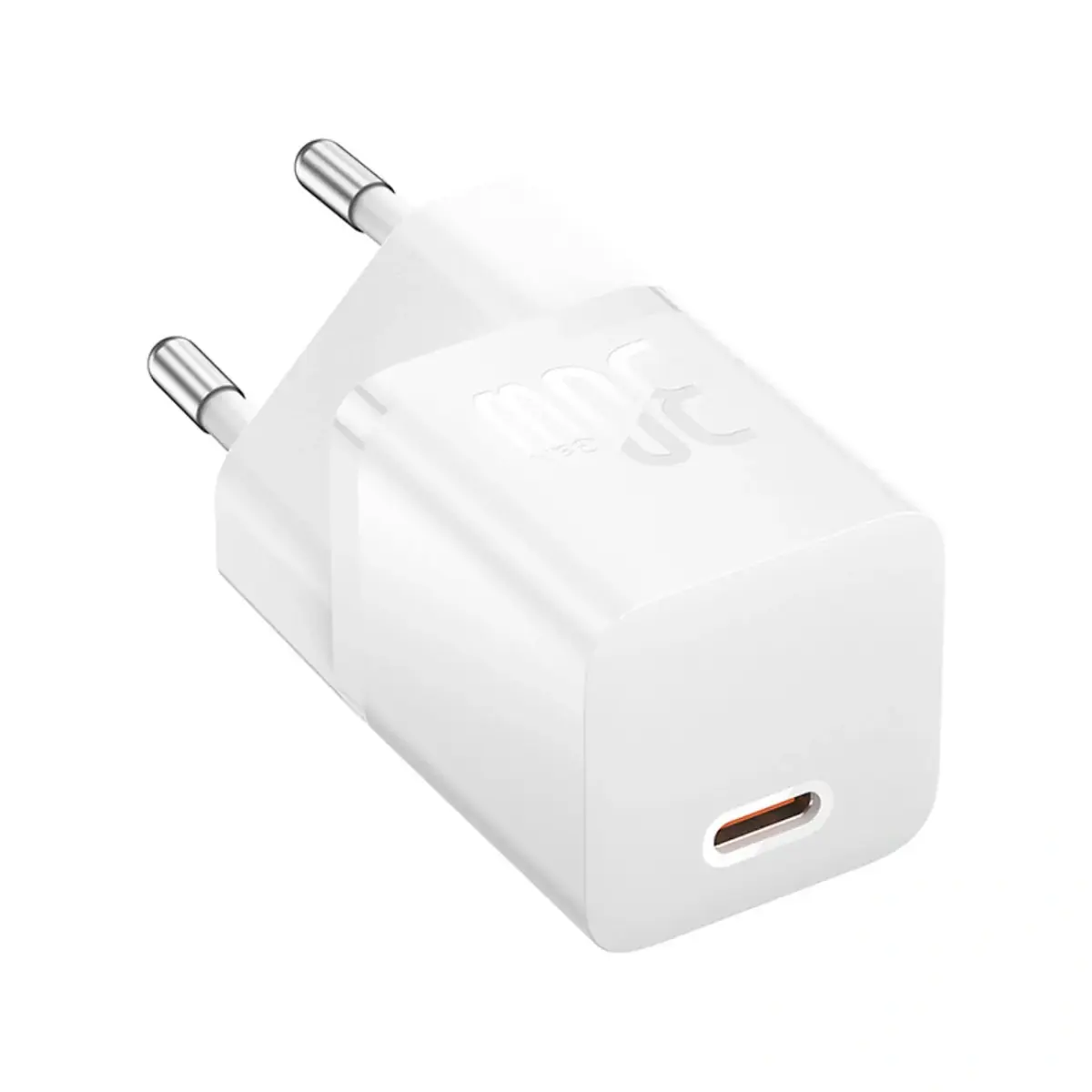 Baseus GaN5 tīkla lādētājs | 30W | GaN | USB-C | ar USB-C uz USB-C vadu komplektā | balts