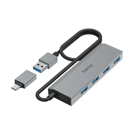 Hama USB 3.2 Gen 1 4-pordiline USB-jaotur toiteplokiga 00200138 antratsiithall
