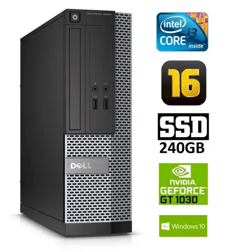 DELL 3020 SFF i3-4130 16GB 240SSD GT1030 2GB DVDRW WIN10Pro [refurbished]