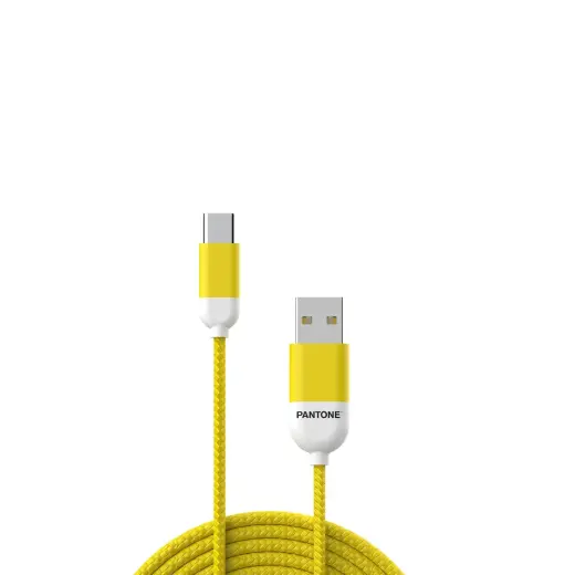 PANTONE cable USB - USB-C 1,5m 2,4A PT-TC001-5 Yellow 102C