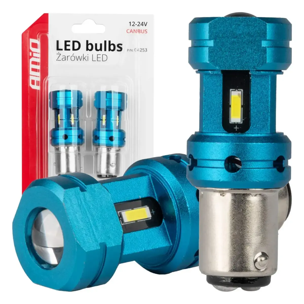 LED CANBUS bulbs 1157 BAY15D P21/5W 4SMD 1860 White 12V 24V AMIO-04253