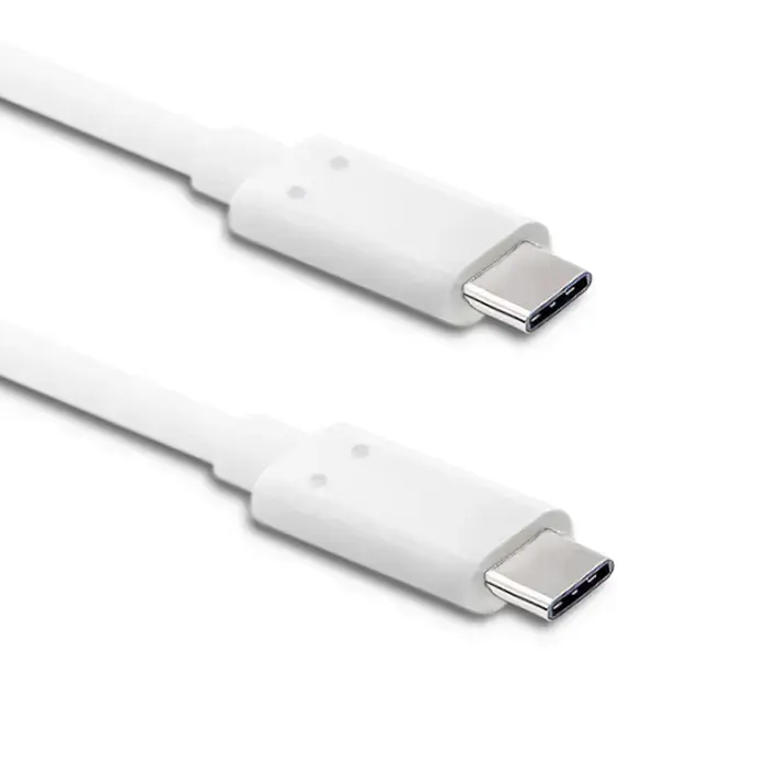 Qoltec datu pārraides un uzlādes vads | USB-C uz USB-C | 1m | balts