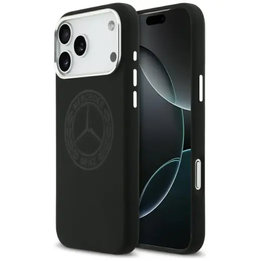 Case Mercedes Silicone Vintage Logo MagSafe for iPhone 17 Pro Max black