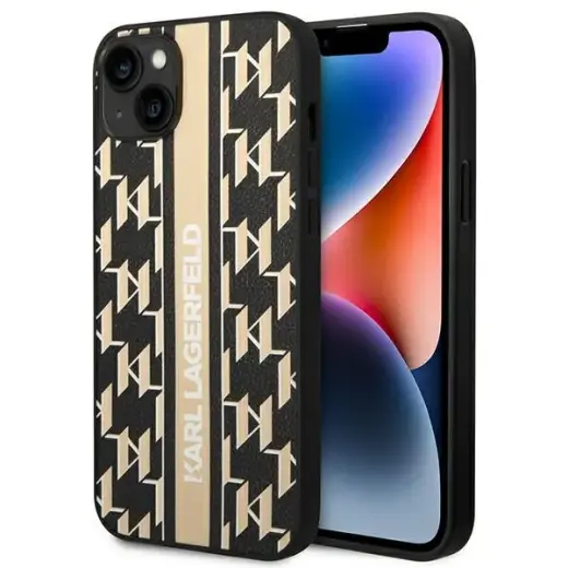 Karl Lagerfeld KLHCP14SPGKLSKW iPhone 14 6,1" hardcase brązowy|brown Monogram Stripe