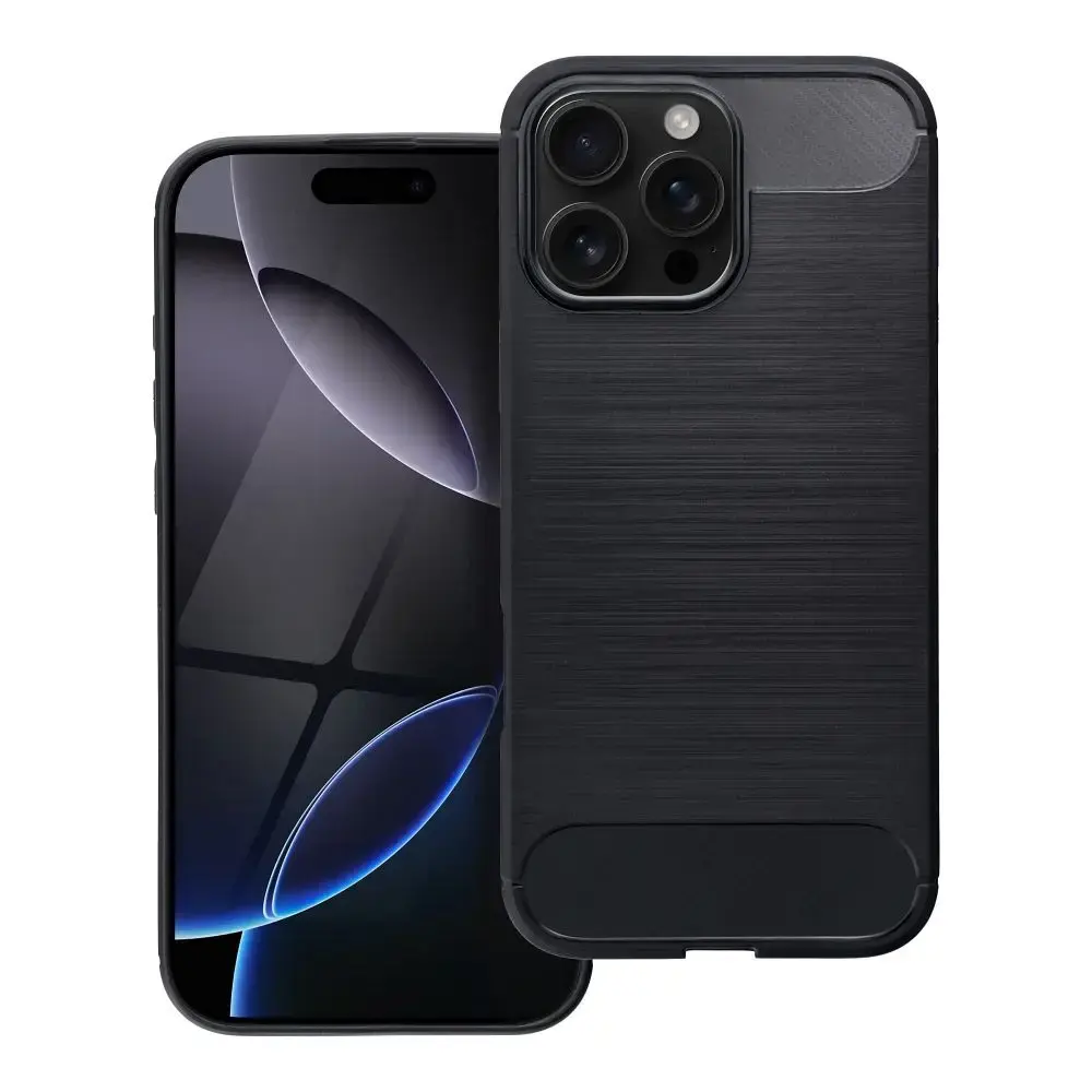 Carbon maciņš telefonam iPhone 16 Pro Max melns
