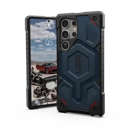 UAG Monarch Pro Case for Samsung Galaxy S24 Ultra 5G with Magnetic Module - Blue Kevlar