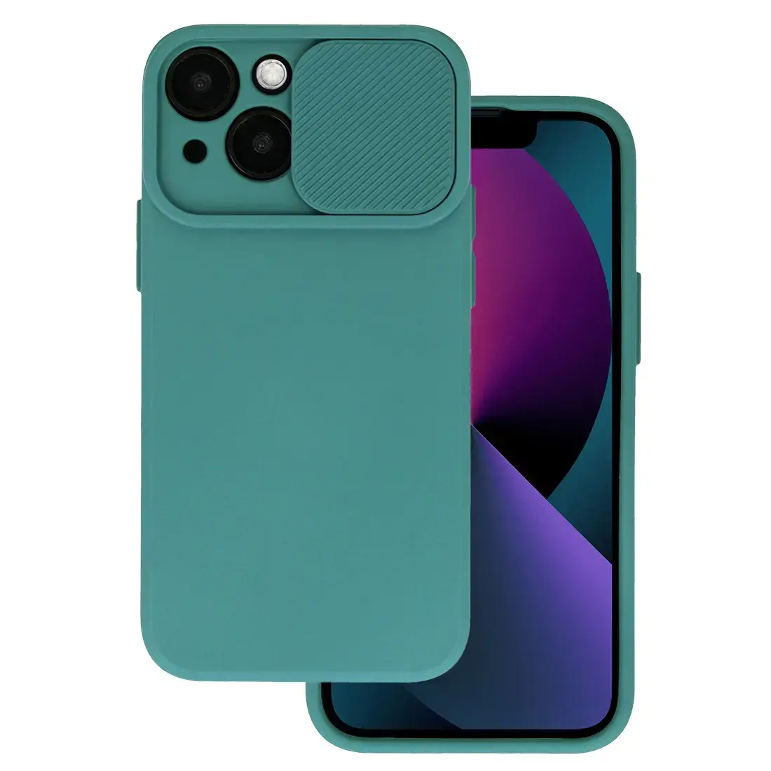 Camshield Soft maciņš telefonam iPhone 15 Plus zaļš (ar kameras aizsargu)