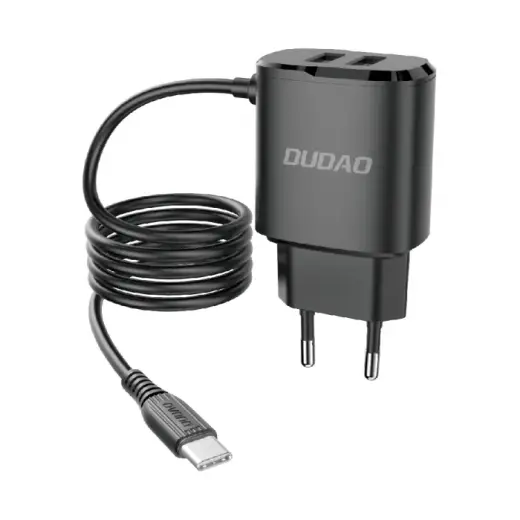 Зарядное устройство Dudao A2ProT 2 x USB | 12 Вт + кабель USB-C (черный)