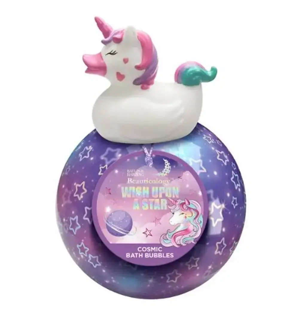 Baylis & Harding Cosmic Unicorn Globe Bath Bubbles Gift in Clear