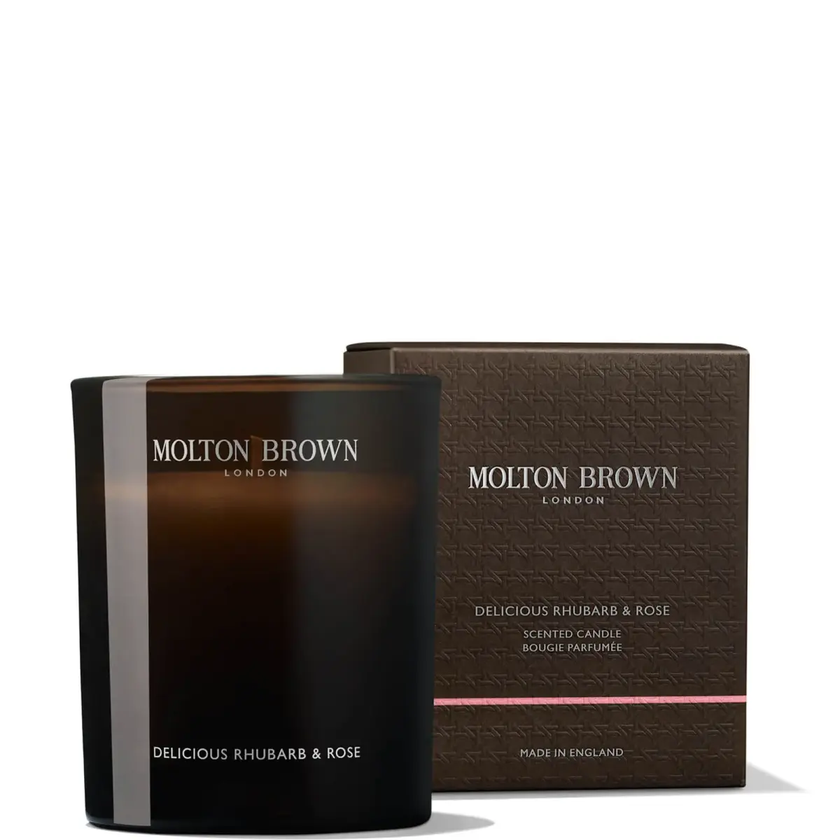 Molton Brown Delicious Rhubarb and Rose Signature Scented Single Wick Candle 190g