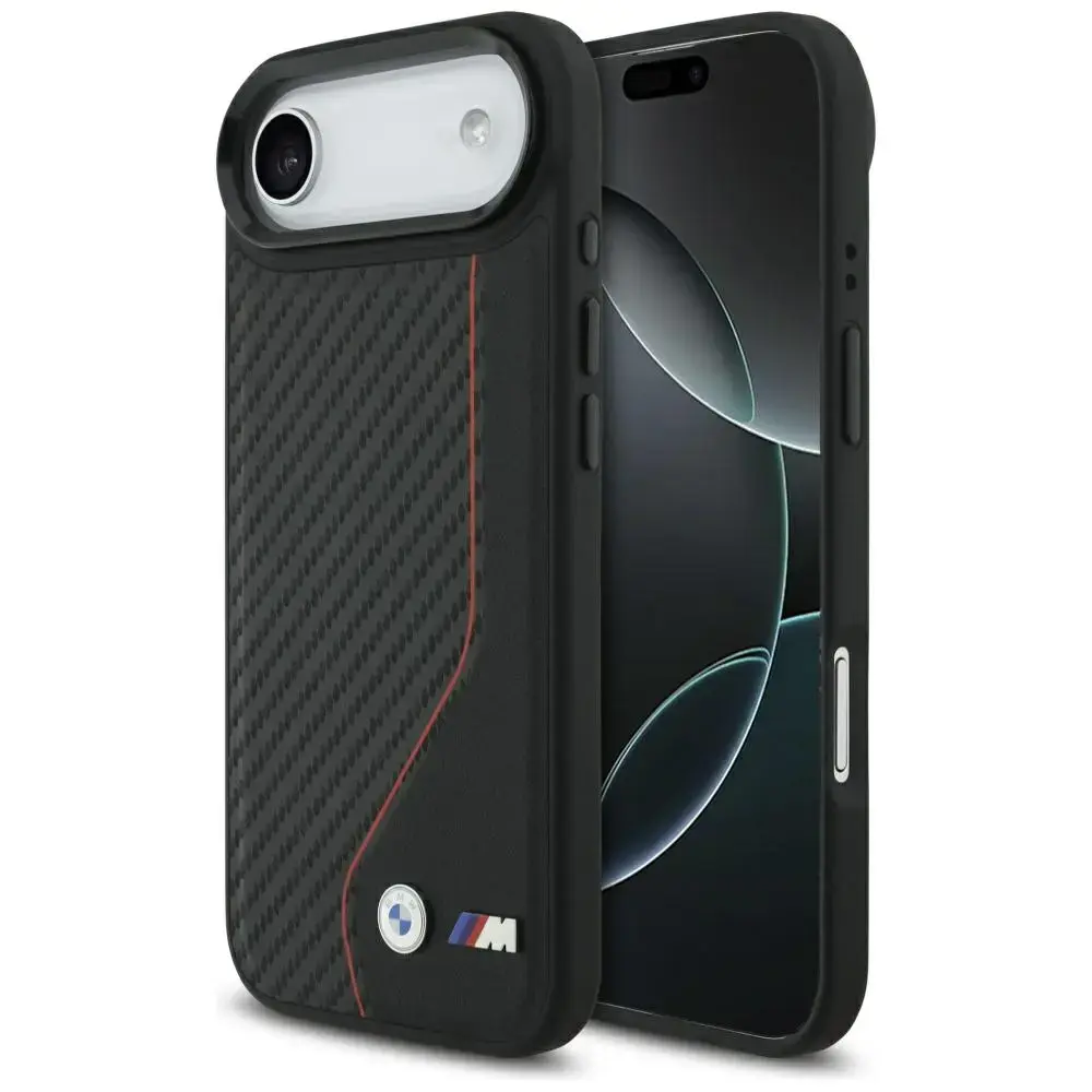 BMW M Carbon Line & Logo phone case with MagSafe support for iPhone 17 Air red