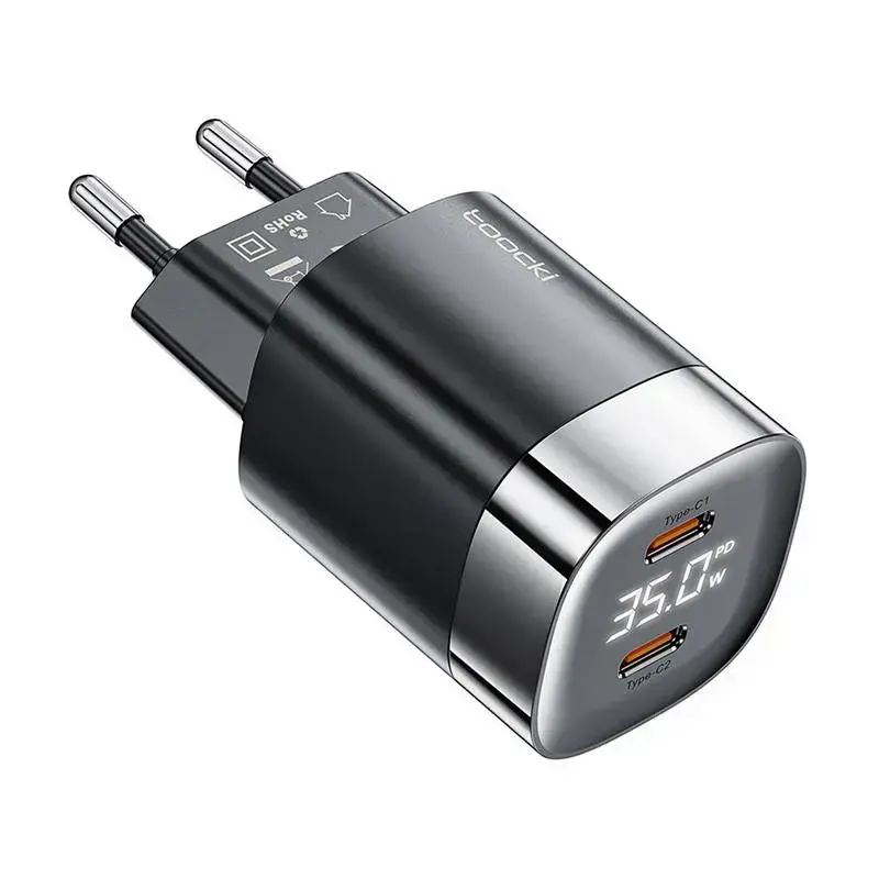 Toocki charger tīkla lādētājs | 35W | GaN | USB-C | melns