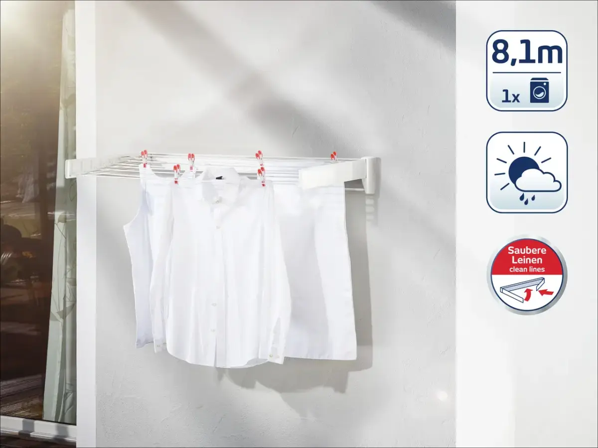 LEIFHEIT Veļas žāvētājs sienas Telegant 81 Protect Plus