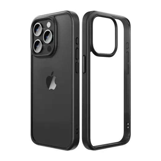 Rock Guard Series Magnetic Case for Iphone 15 transparent-black